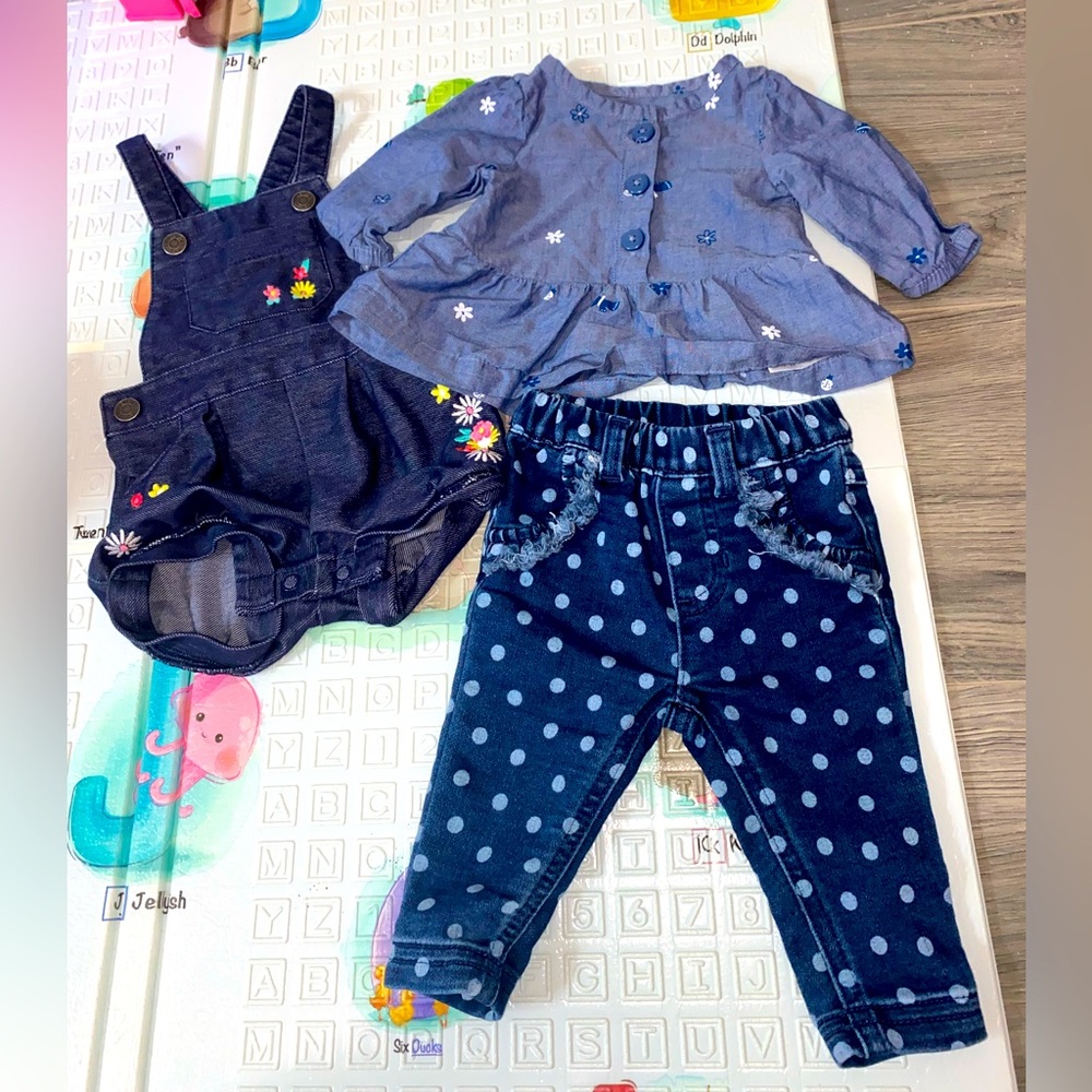 EUC DENIM BUNDLE. NEWBORN BABY GIRL